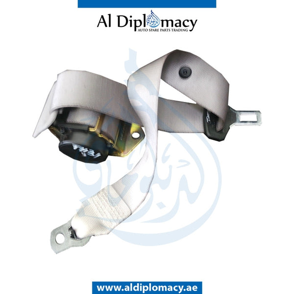 Rear SEAT Belt, White, CENTER for Mercedes-Benz E Class W211 (2002-2009) models, Part Number UN-2118600985-WH